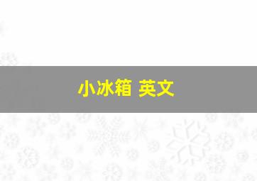 小冰箱 英文